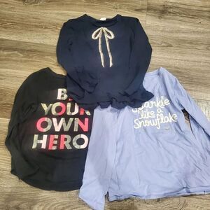 Girls Long Sleeve Shirts Size 10 Zara Long Sleeve Tees Black, Navy, Light Purple